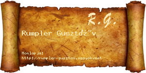 Rumpler Gusztáv névjegykártya
